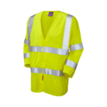 Leo Workwear - Sticklepath Hi-Vis Yellow Anti-Static 3/4 Sleeve Waistcoat