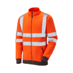 Leo Workwear - Libbaton Hi-Vis Rail Spec Orange Full Zip Sweatshirt Track Top