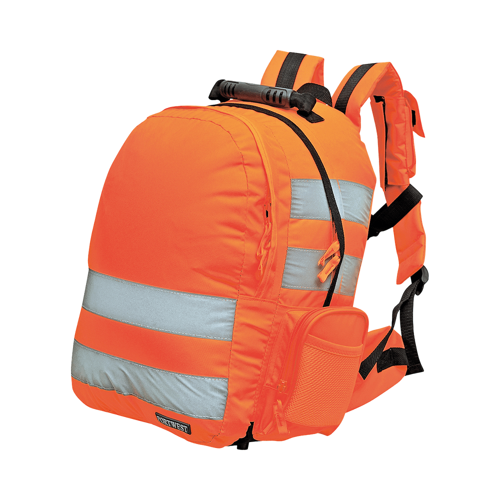 B904ORR Portwest - B904 - Quick Release Hi-Vis Rucksack - Image 1