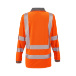 Supertouch Hi-Vis Rail Spec Orange Women’s Jaya Birds Long Sleeve Eye Polo - Image 2