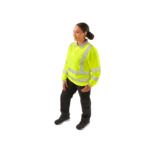 Supertouch Hi-Vis Yellow Women’s Jaya Birds Long Sleeve Eye Polo - Image 5