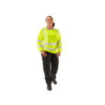 Supertouch Hi-Vis Yellow Women’s Jaya Birds Long Sleeve Eye Polo - Image 3