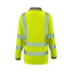 Supertouch Hi-Vis Yellow Women’s Jaya Birds Long Sleeve Eye Polo - Image 2