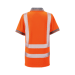 Supertouch Hi-Vis Rail Spec Orange Women’s Savannah Birds Eye Short Sleeve Polo - Image 2