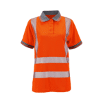 Supertouch Hi-Vis Rail Spec Orange Women’s Savannah Birds Eye Short Sleeve Polo