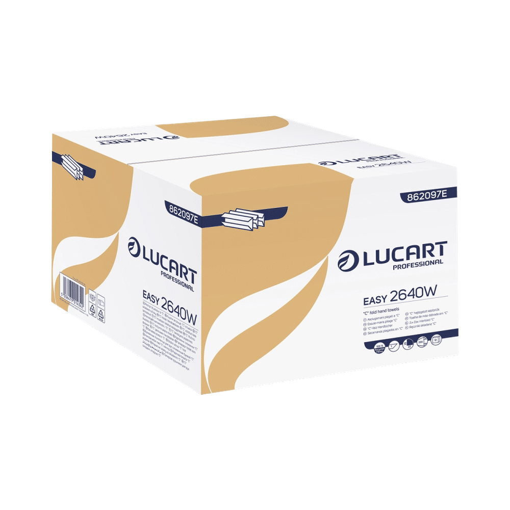 download Lucart C-Fold Hand Towels - 1 Ply White - Pack of 2,640 - Image 1