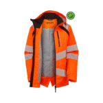 Pulsar Life Men's HV Orange Insulated Parka