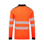 Portwest PW3 Modaflame Hi-Vis Orange FR Long Sleeve Polo Shirt - Image 2