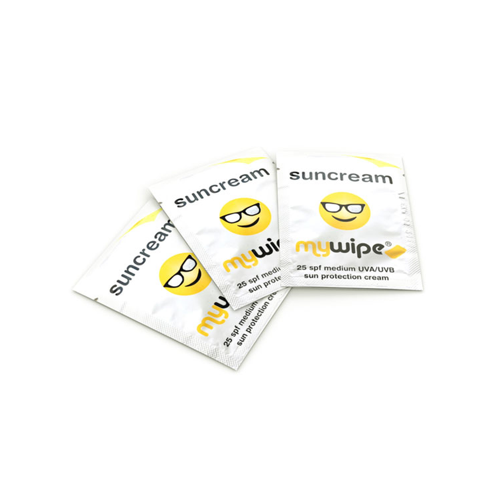 Mywipe - Suncream Sachet - 4ML - 25 SPF - UVA and UVB Sun Protection - Selectequip Shop